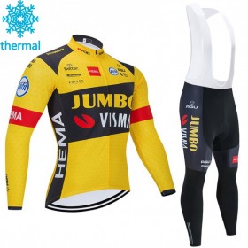 Tenue Maillot M/L + Collant à Bretelles 2020 Team Jumbo-Visma Hiver Thermal Fleece N001